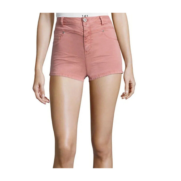 Vanilla Star Shorts Women's Juniors Size 5 Dusty Rose Denim Booty Beachy Stretch - Picture 1 of 11